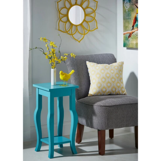 Promo π Copper Grove Rossignol Wood End Table - 12x12x24 Teal 𧨠- Image 2