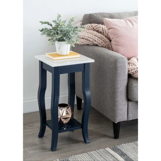 Promo π Copper Grove Rossignol Wood End Table - 12x12x24 Teal 𧨠- Image 5