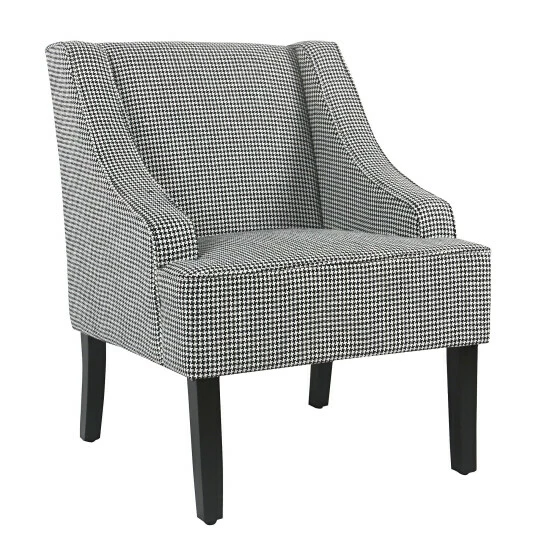 Hot Sale π Copper Grove Boulogne Classic Swoop Chair With Ebony Houndstooth Fabric Upholstery π - Image 2