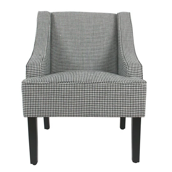 Hot Sale π Copper Grove Boulogne Classic Swoop Chair With Ebony Houndstooth Fabric Upholstery π - Image 3