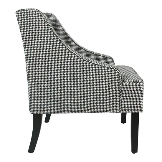 Hot Sale π Copper Grove Boulogne Classic Swoop Chair With Ebony Houndstooth Fabric Upholstery π - Image 4