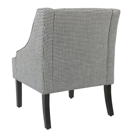 Hot Sale π Copper Grove Boulogne Classic Swoop Chair With Ebony Houndstooth Fabric Upholstery π - Image 6