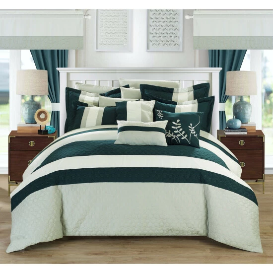 Flash Sale π Copper Grove Norreskoven Teal 24-piece Bed In A Bag With Sheet Set π