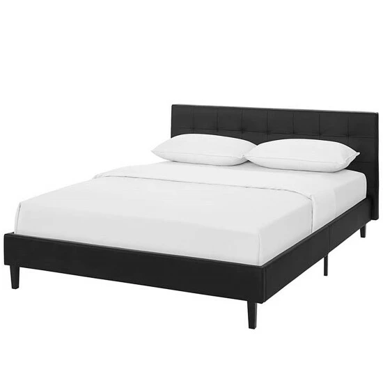 Best deal β Copper Grove Silistra Queen-size Black Vinyl Platform Bed With Tufted Headboard π - Image 2