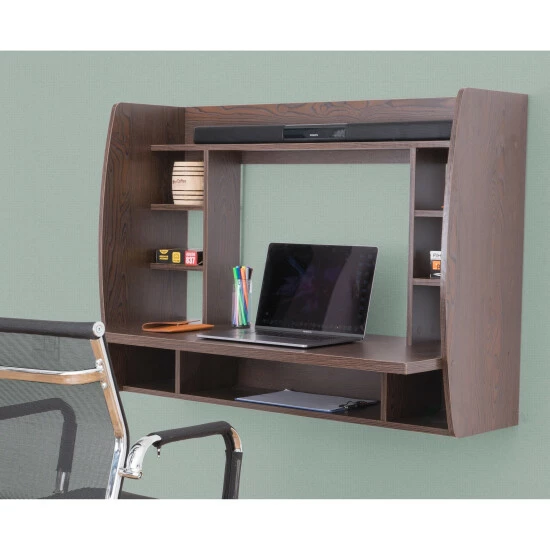 Discount π Copper Grove Cainari Wall-mounted Laptop Office Desk With Shelves White β - Image 3