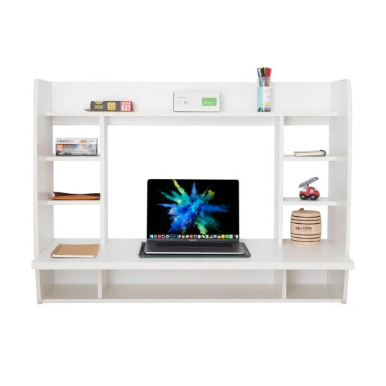 Discount π Copper Grove Cainari Wall-mounted Laptop Office Desk With Shelves White β - Image 5