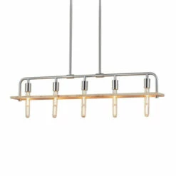 Discount 🎁 Copper Grove Vaals 5-light Brushed Nickel Linear Chandelier 😍