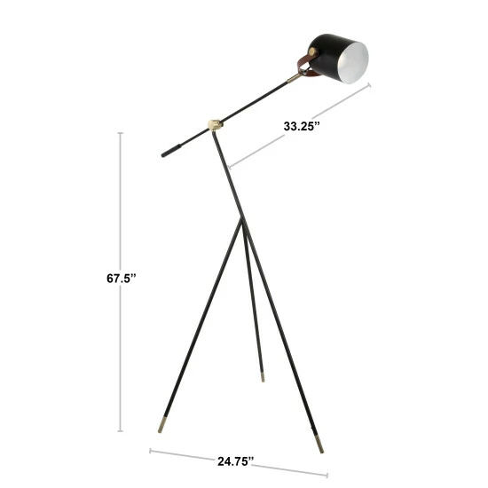 Outlet π Copper Grove Aichach Black And Goldtone Industrial Tripod Floor Lamp 𧨠- Image 6