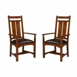 Hot Sale 🔥 Copper Grove Haiphong Mission Wide Slats Arm Chairs (Set Of 2) ✨