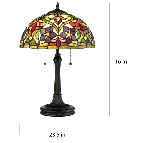 Outlet π Copper Grove Holopeka 16-inch Tiffany-style Table Lamp β€οΈ - Image 4