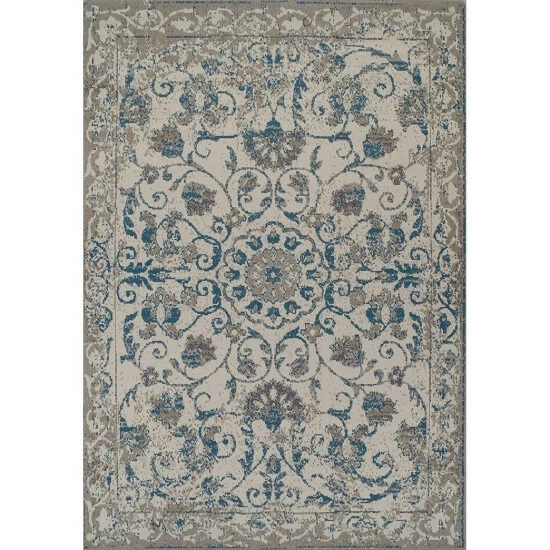Top 10 π€© Copper Grove Vannes Modern Distressed Blue And Grey Floral Area Rug π - Image 2