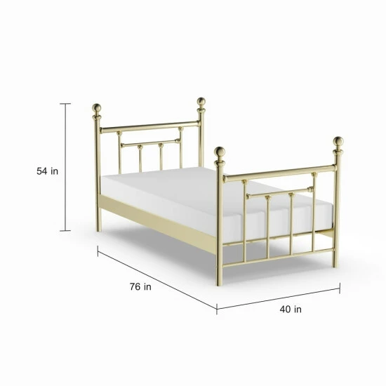New βοΈ Copper Grove Aster Classic Brass Metal Head And Footboard Bed Set π - Image 7
