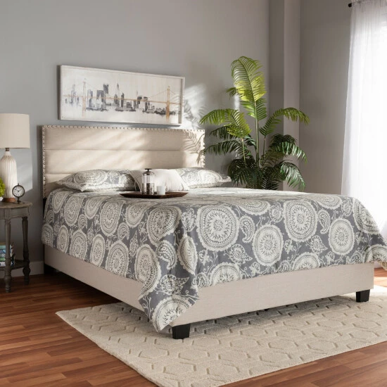 Buy π€© Copper Grove Comrat Modern Cream-tone Fabric-upholstered Bed With Nailhead Trim β - Image 2