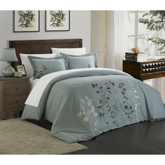 New π Copper Grove Burwell Floral Embroidered 7-piece Bed In A Bag With Sheet Set Beige π - Image 6