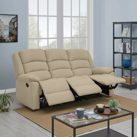 Brand new π Copper Grove Geel 3-seat Low-pile Velvet Recliner Sofa Charcoal Grey 𧨠- Image 5