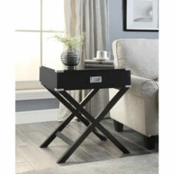 Buy 🔔 Copper Grove Nicolaas 1-drawer Black End Table ✨