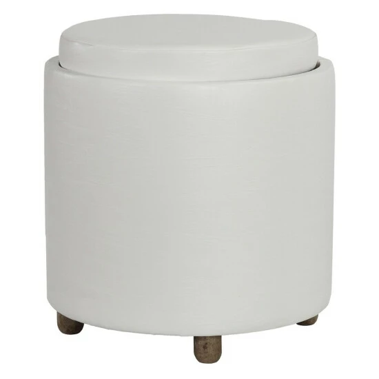 Best Pirce π Copper Grove Sabana Cylindrical Tray-top Storage Ottoman White β¨ - Image 2
