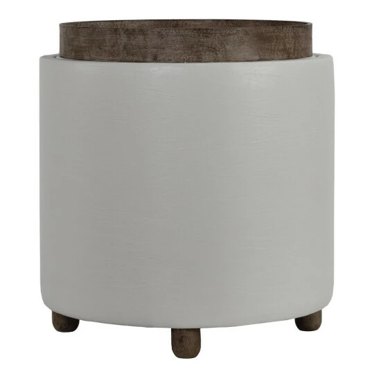 Best Pirce π Copper Grove Sabana Cylindrical Tray-top Storage Ottoman White β¨ - Image 4