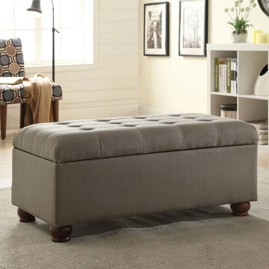 New π Copper Grove Sororia Grey Tufted Storage Bench βοΈ