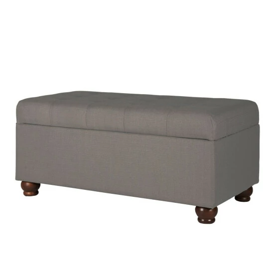 New π Copper Grove Sororia Grey Tufted Storage Bench βοΈ - Image 3
