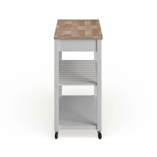 Best Sale π Copper Grove Shippagan Natural Wood Top Kitchen Cart/ Island With Optional Stool Storage In White Finish π - Image 4