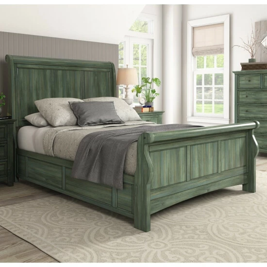 Coupon π Copper Grove Virrat Antique Wood Platform Sleigh Bed Antique White π― - Image 3