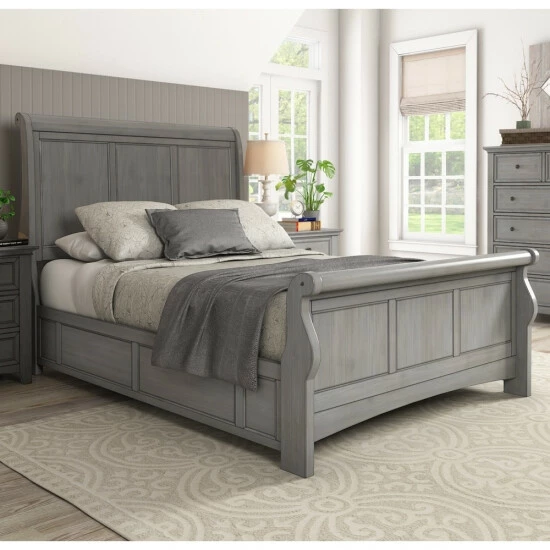 Coupon π Copper Grove Virrat Antique Wood Platform Sleigh Bed Antique White π― - Image 5