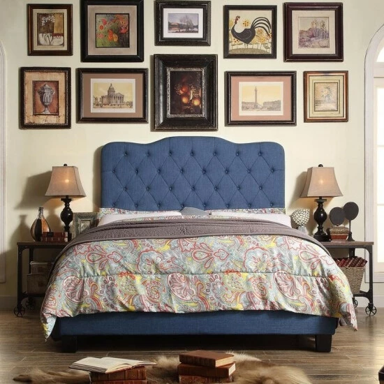 Best Pirce π₯ Copper Grove Palmira Upholstered Platform Bed Beige π₯ - Image 3