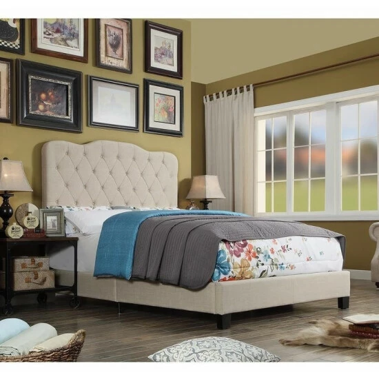 Best Pirce π₯ Copper Grove Palmira Upholstered Platform Bed Beige π₯ - Image 6
