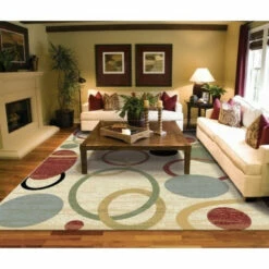 Deals 🎉 Copper Grove Parkano Abstract Circle Wool Area Rug Cream ✨