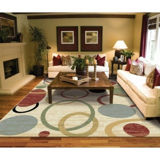 Deals π Copper Grove Parkano Abstract Circle Wool Area Rug Cream β¨