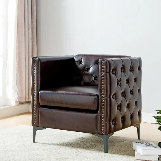 Hot Sale βοΈ Copper Grove Batanovtsi Tufted Nailhead Trim Accent Chair Light Grey π - Image 4