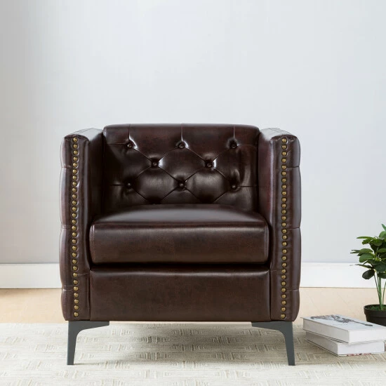 Hot Sale βοΈ Copper Grove Batanovtsi Tufted Nailhead Trim Accent Chair Light Grey π - Image 7