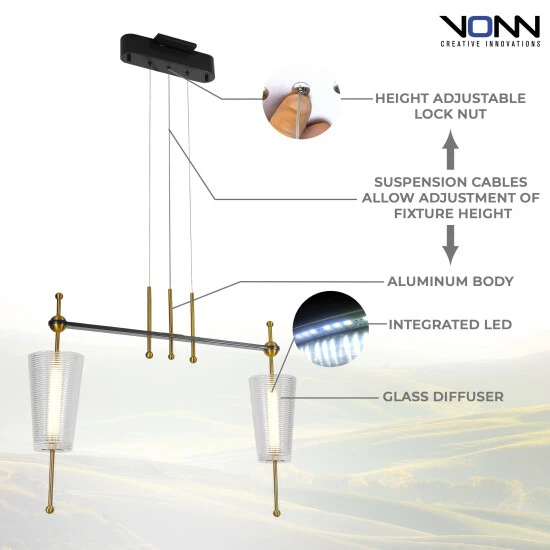 Coupon π Copper Grove Guachara 29-inch Integrated LED Linear Pendant Lighting π₯ - Image 7