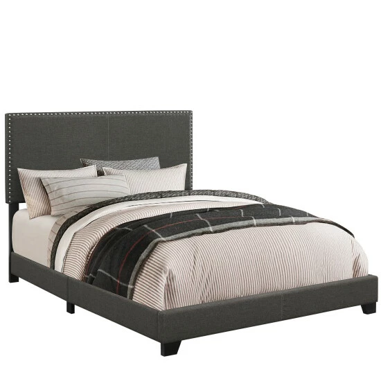 Outlet π Copper Grove Maracay Charcoal Upholstered Bed With Nailhead Trim 𧨠- Image 3