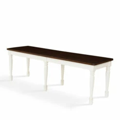Promo π€© Copper Grove Dumbea White Dining Bench With Espresso Seat - 54 "W X 16 "D X 18 "H π