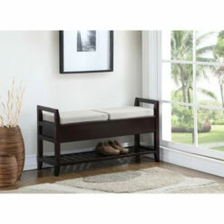 Best deal 👍 Copper Grove Jessup Espresso Storage 👟 Shoe Bench 🤩