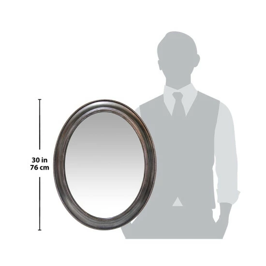 Best Pirce π Copper Grove Dieppe Oval Wall Mirror With Vintage Silvertone Finish - 30 X 2 X 24 𧨠- Image 5