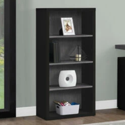 Best deal ✨ Copper Grove Baruth Black And Grey Bookcase With Adjustable Shelves 🛒
