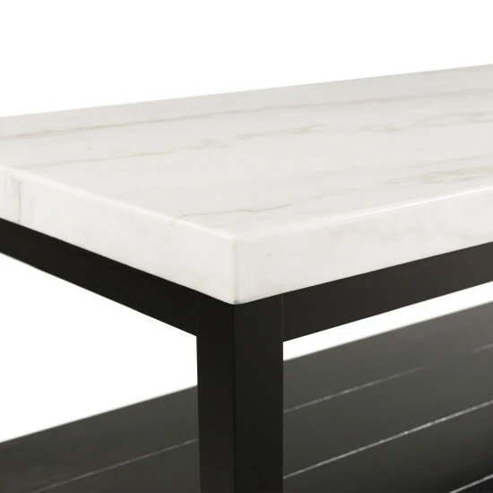 Best Sale π₯° Copper Grove Arinsal Rectangular Black Wood Coffee Table With White Marble Top βοΈ - Image 4