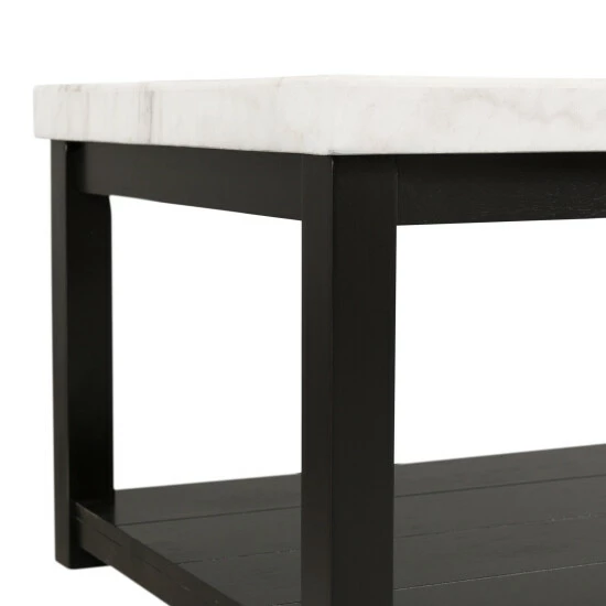 Best Sale π₯° Copper Grove Arinsal Rectangular Black Wood Coffee Table With White Marble Top βοΈ - Image 5