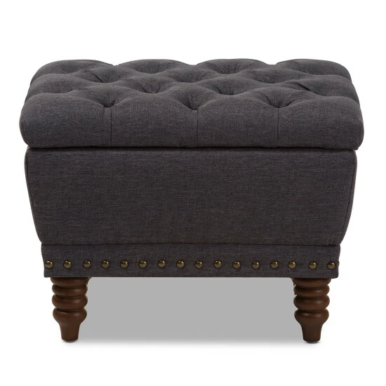 Promo β Copper Grove Crowe Modern Grey Upholstered Tufted Storage Ottoman Dark Grey π - Image 5