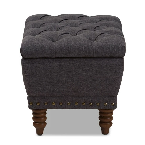 Promo β Copper Grove Crowe Modern Grey Upholstered Tufted Storage Ottoman Dark Grey π - Image 7