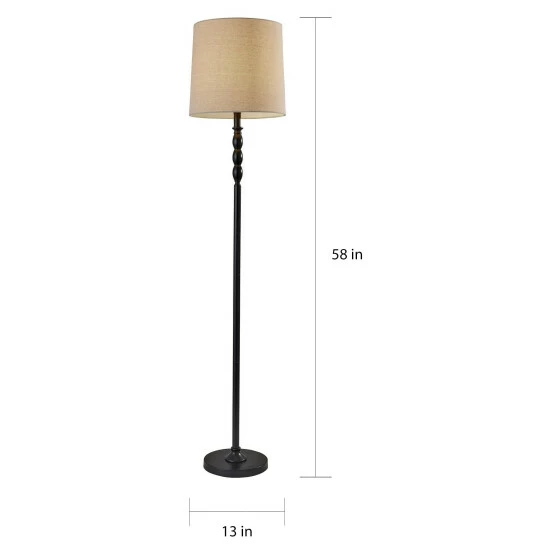 Promo π₯° Copper Grove Bruck Black And Oatmeal Floor Lamp π₯ - Image 6