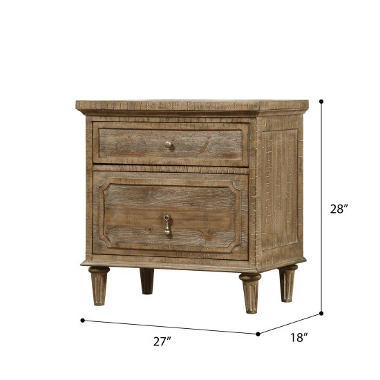 Cheapest β¨ Copper Grove Hollabrunn Rustic Grey 2-Drawer Nightstand With USB Charging π - Image 2
