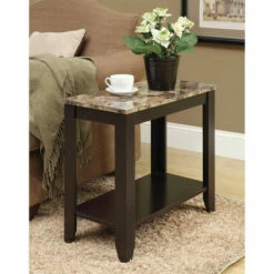 Best deal 😀 Copper Grove Hecla Cappuccino/ Marble Top Accent Side Table 🔥