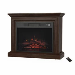 Best deal 🎁 Copper Grove Codru Brown Portable Electric Fireplace With Mantel - 31 X 10.75 X 25 ✨