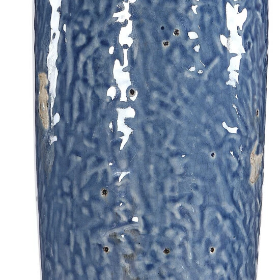 Budget π₯° Copper Grove Bajze Blue Textured Ceramic Table Lamp With Distressing π₯° - Image 5