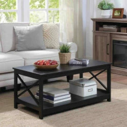 Buy 👏 Copper Grove Cranesbill X-base Coffee Table With Shelf Driftwood/white 💯