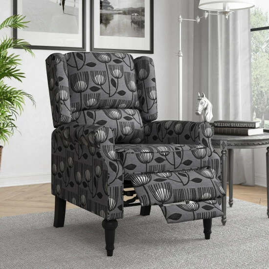 New π Copper Grove Cale Wingback Push-back Recliner Chair Grey Modern Tulip β